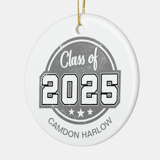 Klasse van 2025 Afstuderen Naam Keramisch Ornament (Links)