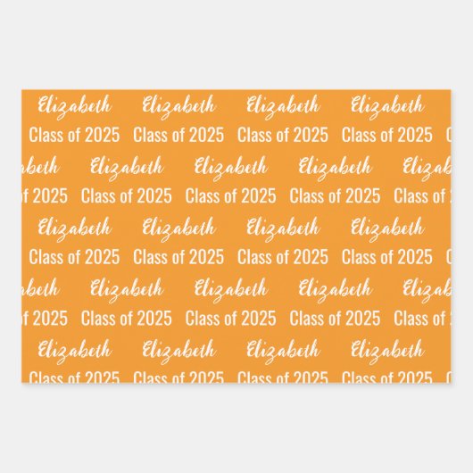 Klasse van 2025 Afstuderen Naam Koninklijk Sinaasa Inpakpapier Vel (Voorkant)