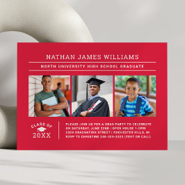 Klasse van 2025 Afstuderen Red 3 Photo Afstuderen Kaart