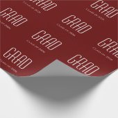 Klasse van 2025 Afstuderen Red Minimalist Cadeaupapier (Hoek)