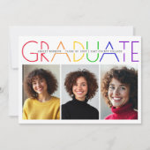Klasse van 2025 Afstuderen regenboogfotocollage Kaart (Voorkant)