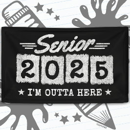 Klasse van 2025 Afstuderen Retro  Senior 2025 Spandoek