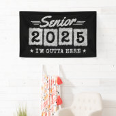 Klasse van 2025 Afstuderen Retro  Senior 2025 Spandoek (Insitu)