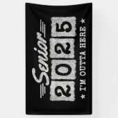 Klasse van 2025 Afstuderen Retro  Senior 2025 Spandoek (Verticaal)