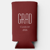 Klasse van 2025 Afstuderen Rood Eenvoudig Seltzer Blikjeskoeler (Voorkant)