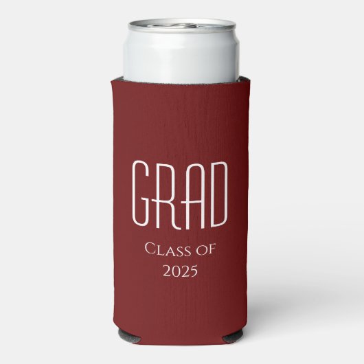 Klasse van 2025 Afstuderen Rood Eenvoudig Seltzer Blikjeskoeler (Seltzer Achterkant)