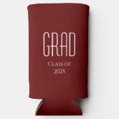 Klasse van 2025 Afstuderen Rood Eenvoudig Seltzer Blikjeskoeler (Voorkant)