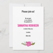 Klasse van 2025 afstuderen roze bloemen rand foto kaart (Achterkant)