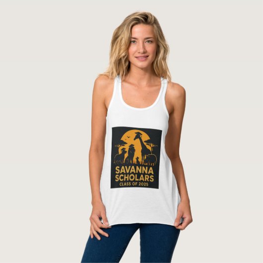 Klasse van 2025 Afstuderen Safari Animal Design Tanktop (Volledige Voorkant)