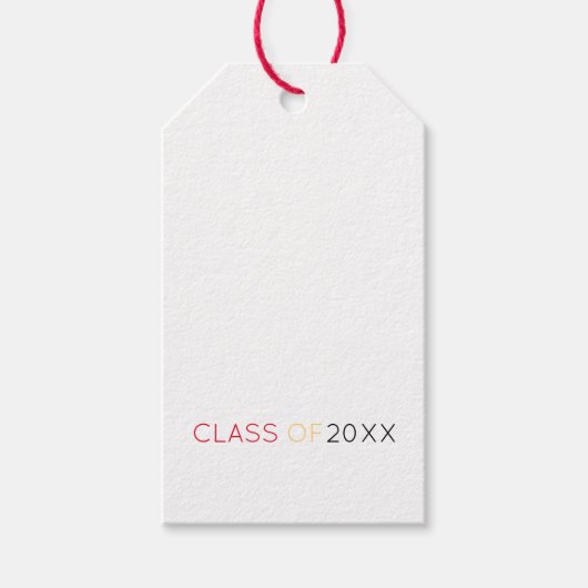 Klasse van 2025 Afstuderen Schoolkleuren Modern Fu Cadeaulabel (Voorkant)