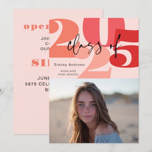 Klasse van 2025 Afstuderen Senior Aankondiging (Voorkant / Achterkant)