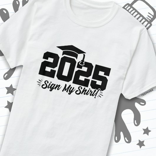 Klasse van 2025 Afstuderen Sign Mijn Shirt Senior