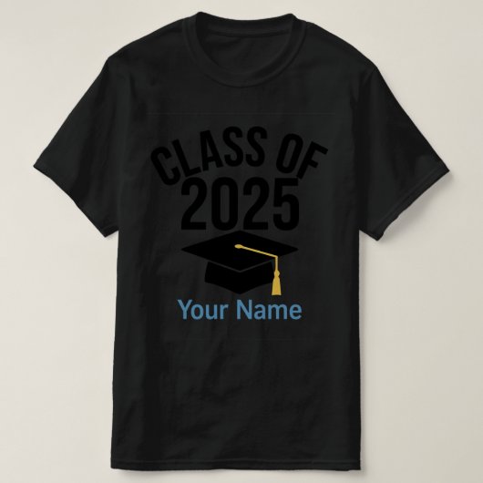 🎓 Klasse van 2025 Afstuderen T-Shirt – Aangepaste (Design voorkant)