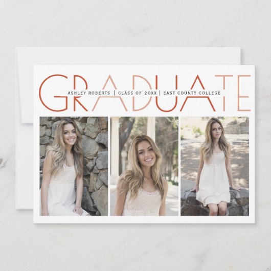 Klasse van 2025 Afstuderen terracotta afstuderen f Kaart (Voorkant)