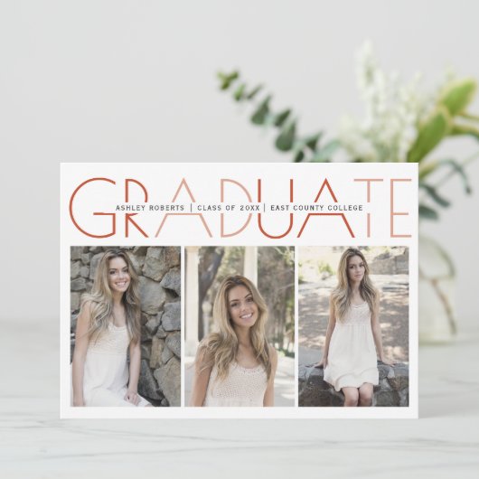 Klasse van 2025 Afstuderen terracotta afstuderen f Kaart (Staand voorkant)