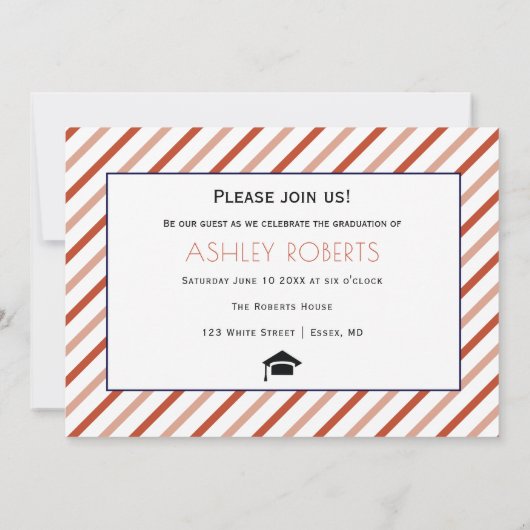 Klasse van 2025 Afstuderen terracotta afstuderen f Kaart (Achterkant)