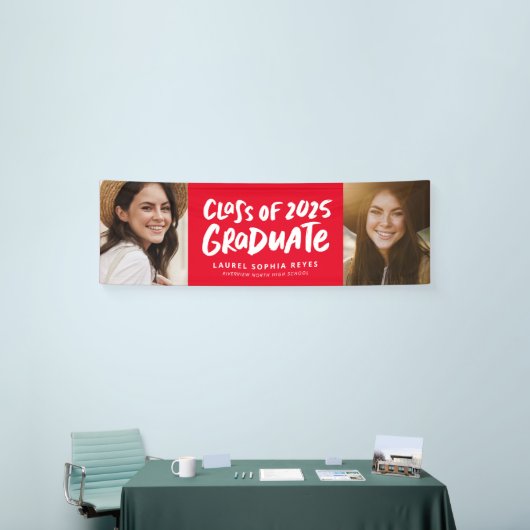 Klasse van 2025 afstuderen twee foto-afstuderen spandoek (Beurs)