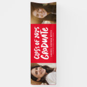 Klasse van 2025 afstuderen twee foto-afstuderen spandoek (Verticaal)