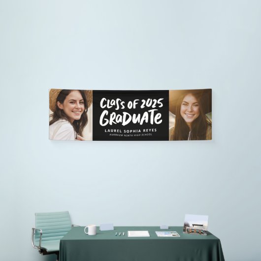 Klasse van 2025 afstuderen vet twee foto afstudere spandoek (Beurs)