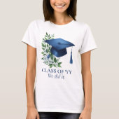 Klasse van 2025 Afstuderen We Did It Blue Mortarbo T-shirt (Voorkant)