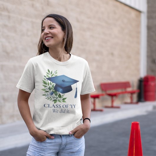 Klasse van 2025 Afstuderen We Did It Blue Mortarbo T-shirt