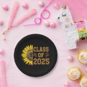 Klasse van 2025 Afstuderen Zonnebloem Afstuderen Papieren Bordje (Feest)