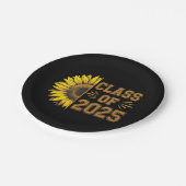 Klasse van 2025 Afstuderen Zonnebloem Afstuderen Papieren Bordje (Gekanteld)