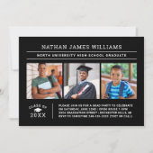 Klasse van 2025 Afstuderen Zwart 3 Foto Afstuderen Kaart (Voorkant)