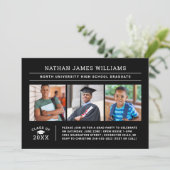 Klasse van 2025 Afstuderen Zwart 3 Foto Afstuderen Kaart (Staand voorkant)