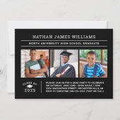 Klasse van 2025 Afstuderen Zwart 3 Foto Afstuderen Kaart (Voorkant)