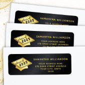 Klasse van 2025 Afstuderen zwart en goud Afstudere Etiket