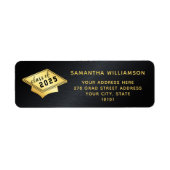 Klasse van 2025 Afstuderen zwart en goud Afstudere Etiket (Voorkant)