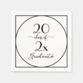 Klasse van 2025 Afstuderen zwart wit script Servet (Voorkant)