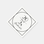 Klasse van 2025 Afstuderen zwart wit script Servet (Hoek)