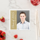 Klasse van 2025 Antiek Gold Graduation Party Foto Servet (Insitu)