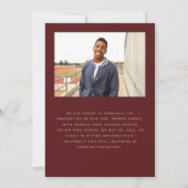 Klasse van 2025 Arch Bourgondië Gouden Foto Afstud Aankondiging (Achterkant)