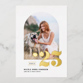 Klasse van 2025 Arch Photo Afstuderen Gold Folie Uitnodiging (Voorkant)