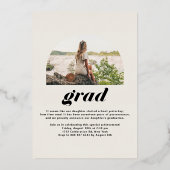 Klasse van 2025 Arch Photo Afstuderen Gold Folie Uitnodiging (Achterkant)