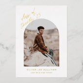 Klasse van 2025 Arch Photo Afstuderen Gold Folie Uitnodiging (Voorkant)