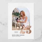 Klasse van 2025 Arch Photo Afstuderen Roos Gold Folie Uitnodiging (Voorkant)