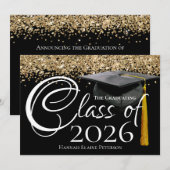 Klasse van 2025 Black Afstuderen Kaart (Voorkant / Achterkant)
