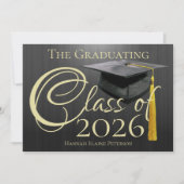 Klasse van 2025 Black Afstuderen Kaart (Voorkant)
