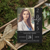 Klasse van 2025 Black Custom Photo Afstuderen Kaart