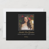 Klasse van 2025 Black Gold Graduation Party Foto Kaart (Achterkant)