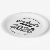 Klasse van 2025 Black Sketch Afstuderen Afstudeerd Papieren Bordje (Gekanteld)