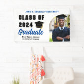 Klasse van 2025 Blauw Afstuderen Foto Graduation P Spandoek (Insitu)