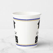 Klasse van 2025 Blauw en Goud Papieren Bekers (Rechts)