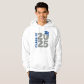 Klasse van 2025 Blauw en grijs Afstuderen Hoodie (Voorkant volledig)