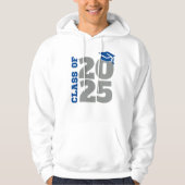 Klasse van 2025 Blauw en grijs Afstuderen Hoodie (Voorkant)