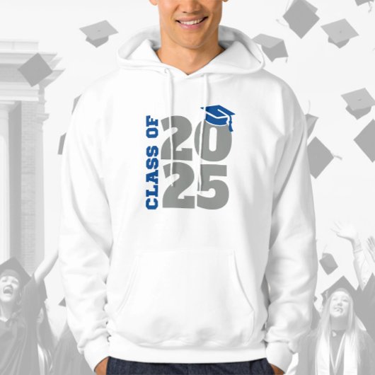 Klasse van 2025 Blauw en grijs Afstuderen Hoodie
